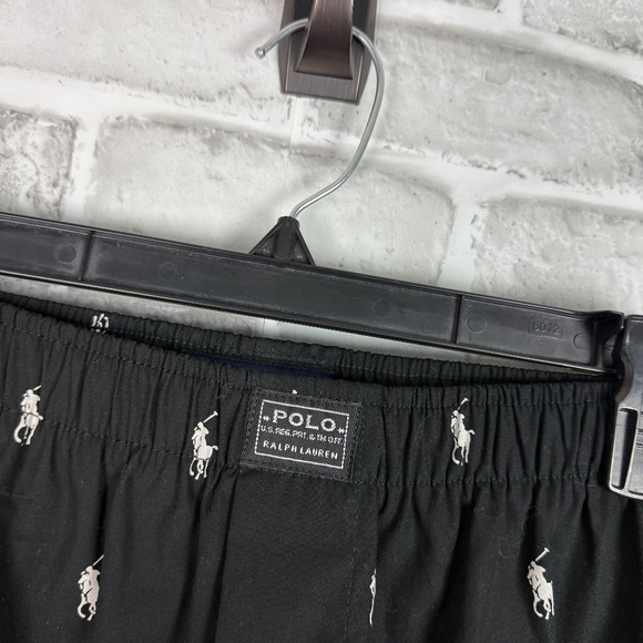 Polo Ralph Lauren Sleepwear All Cotton Black & White Pony Pajama Pants - Picture 3 of 4